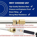 High Pressure Washer Extension Wand, 1/4" Quick Connect Power Washer Lance With 6 Nozzle Tips