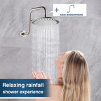 Bright Showers Waterfall Shower Head with Adjustable Angle and Anti-clogging Silicone Nozzles,9 inch