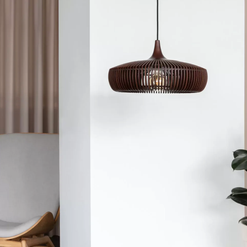 Solid Wood Slatted Pendant Light - Japandi Style