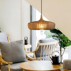 Solid Wood Slatted Pendant Light - Japandi Style