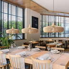 Solid Wood Slatted Pendant Light - Japandi Style