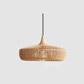 Solid Wood Slatted Pendant Light - Japandi Style