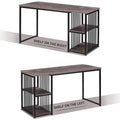 Home Office Computer Desk with 2 Open Storage Shelves