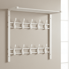HOOKWELL – 3-in-1 wall coat rack with shelf, hooks, and clothes rail