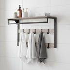 HOOKWELL – 3-in-1 wall coat rack with shelf, hooks, and clothes rail