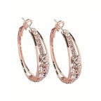 Hoop Earrings Inlaid Shiny Rhinestone For Ladies