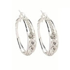 Hoop Earrings Inlaid Shiny Rhinestone For Ladies