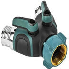 Hose Splitter 2 Way 3/4" Faucet Y Connector with Shut-off Valve