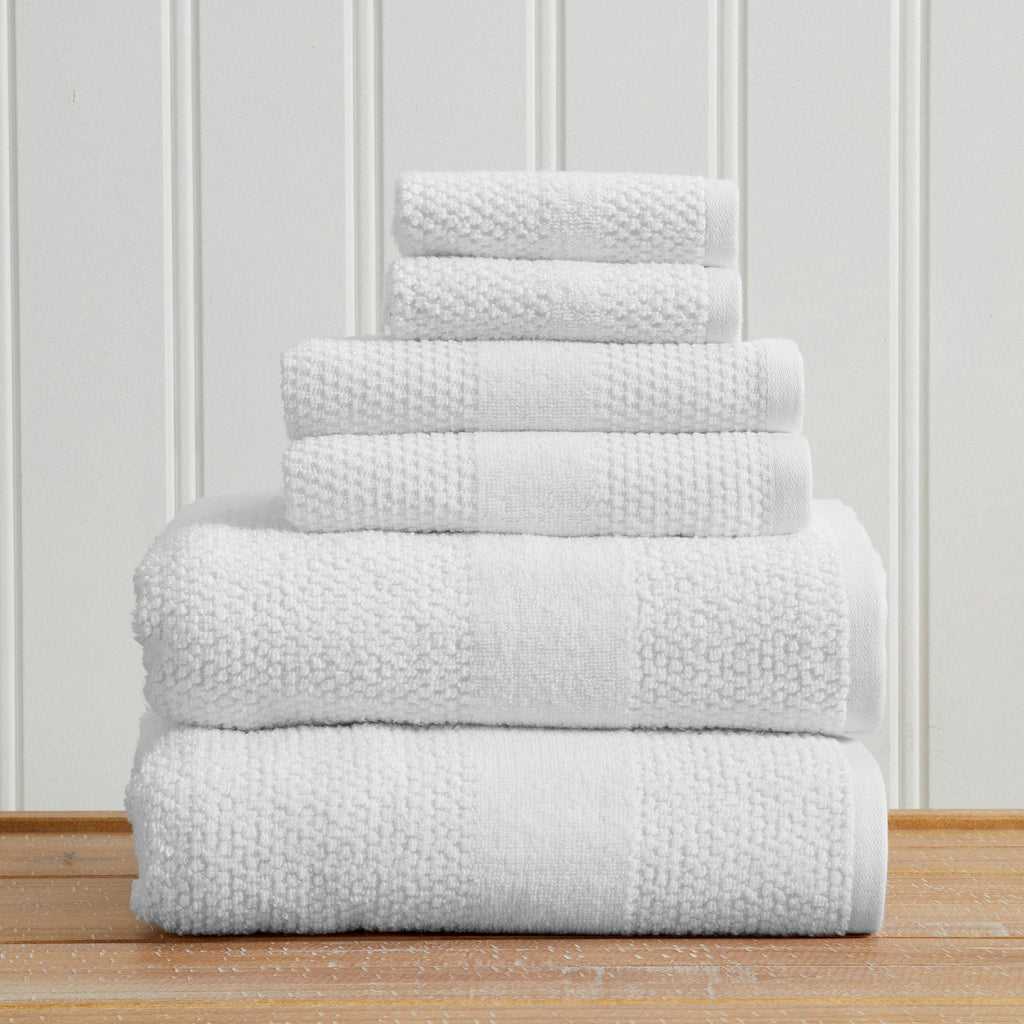 100% Cotton Woven Texture Bath Towel Set - Marbella Collection