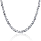 Huge 23 Ct TW Round Cut Natural Diamond Tennis Necklace 14K White Gold 18"