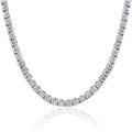 Huge 23 Ct TW Round Cut Natural Diamond Tennis Necklace 14K White Gold 18"