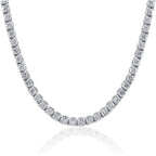 Huge 23 Ct TW Round Cut Natural Diamond Tennis Necklace 14K White Gold 18"