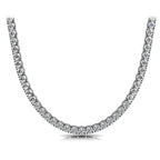 Huge 23 Ct TW Round Cut Natural Diamond Tennis Necklace 14K White Gold 18"