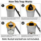Humane Bucket Lid Mouse Trap with Ladder Auto Reset