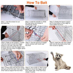 Humane Catch Release Live Animal Collapsible Galvanized Wire Trap Cage