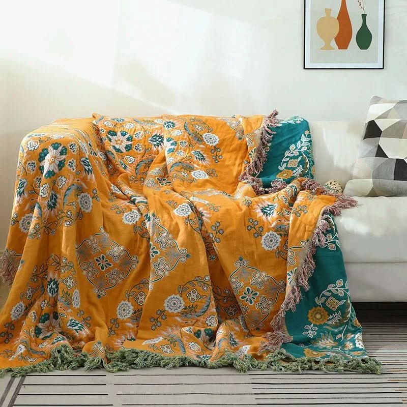 HyggeHaven Cover – Boho Cotton Blanket for Cozy Living Spaces
