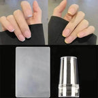 Hypoallergenic Silicone Nail Stamper and Scraper Set for French Manicure Stamping Plate