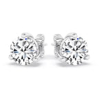 IGI, F/VS1, 3 CT Solitaire Lab-Grown Round Diamond Studs Earring 950 Platinum