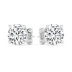 IGI, F/VS1, 4 CT Solitaire Lab-Grown Round Diamond Studs Earring, 950 Platinum