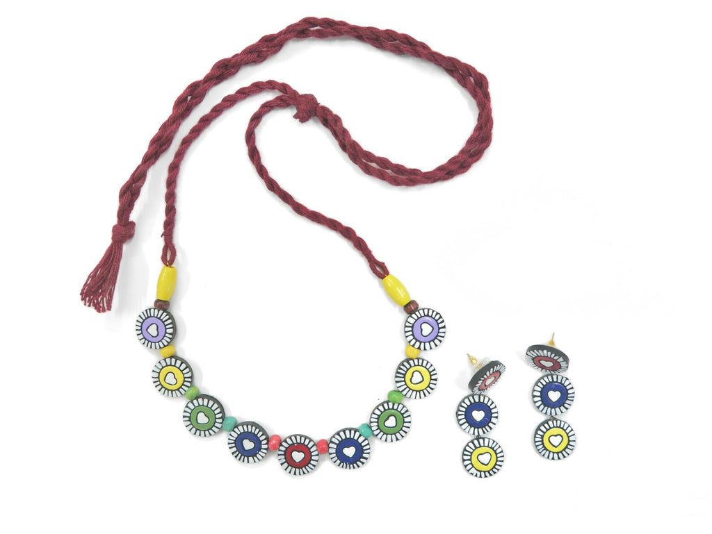 Handcrafted Terracotta Necklace & Statement Earrings | Timeless Earthy Elegance