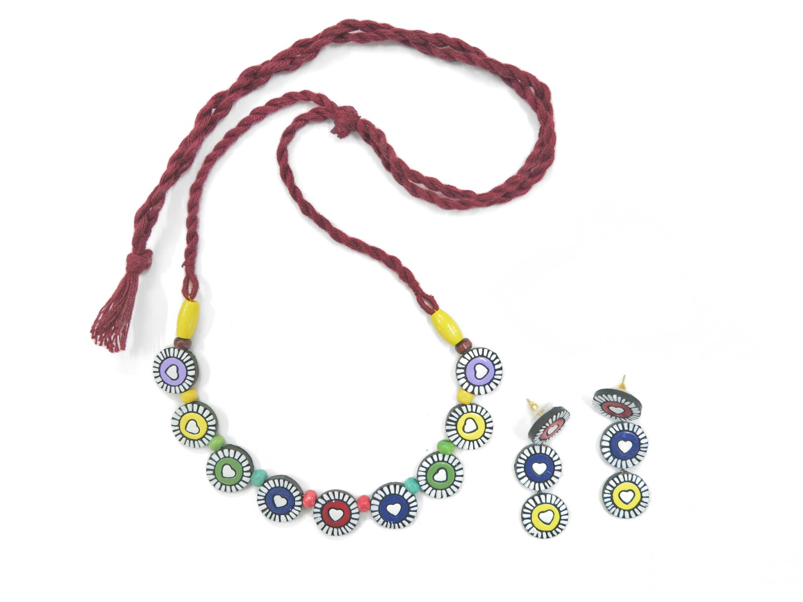 Handcrafted Terracotta Necklace & Statement Earrings | Timeless Earthy Elegance