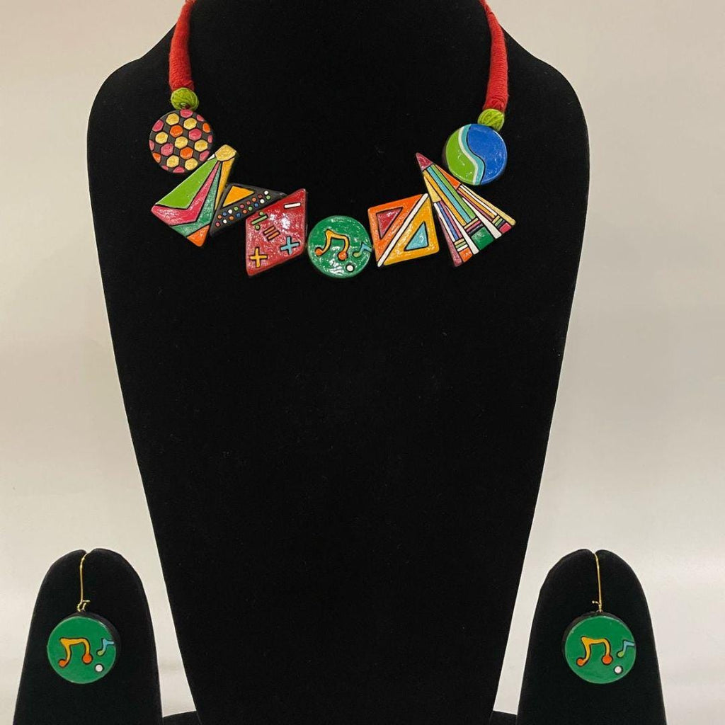Colorful Clay Music Theme Jewelry Set