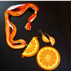Mandarin Orange Terracotta Clay Jewelry Set