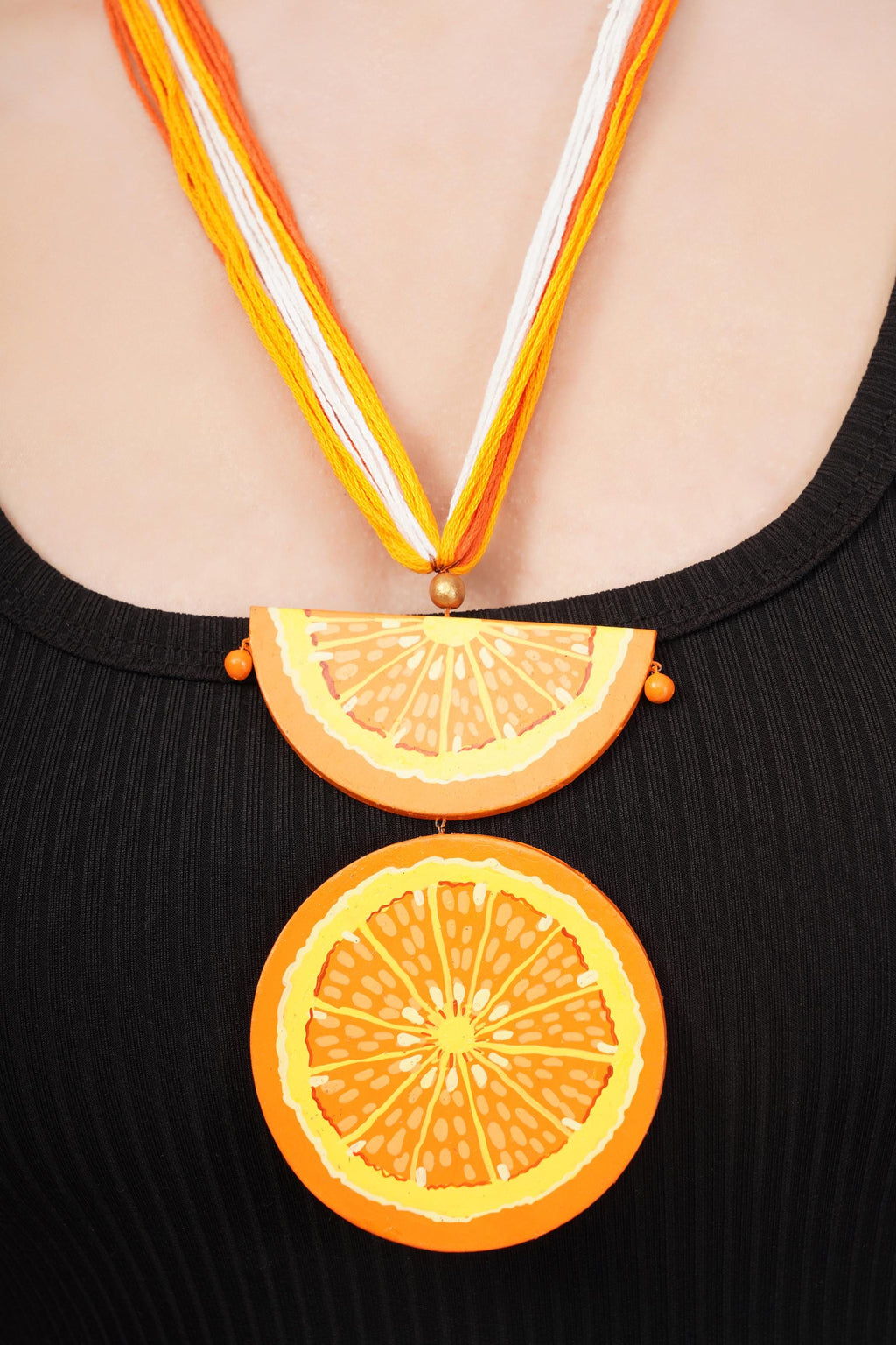 Mandarin Orange Terracotta Clay Jewelry Set