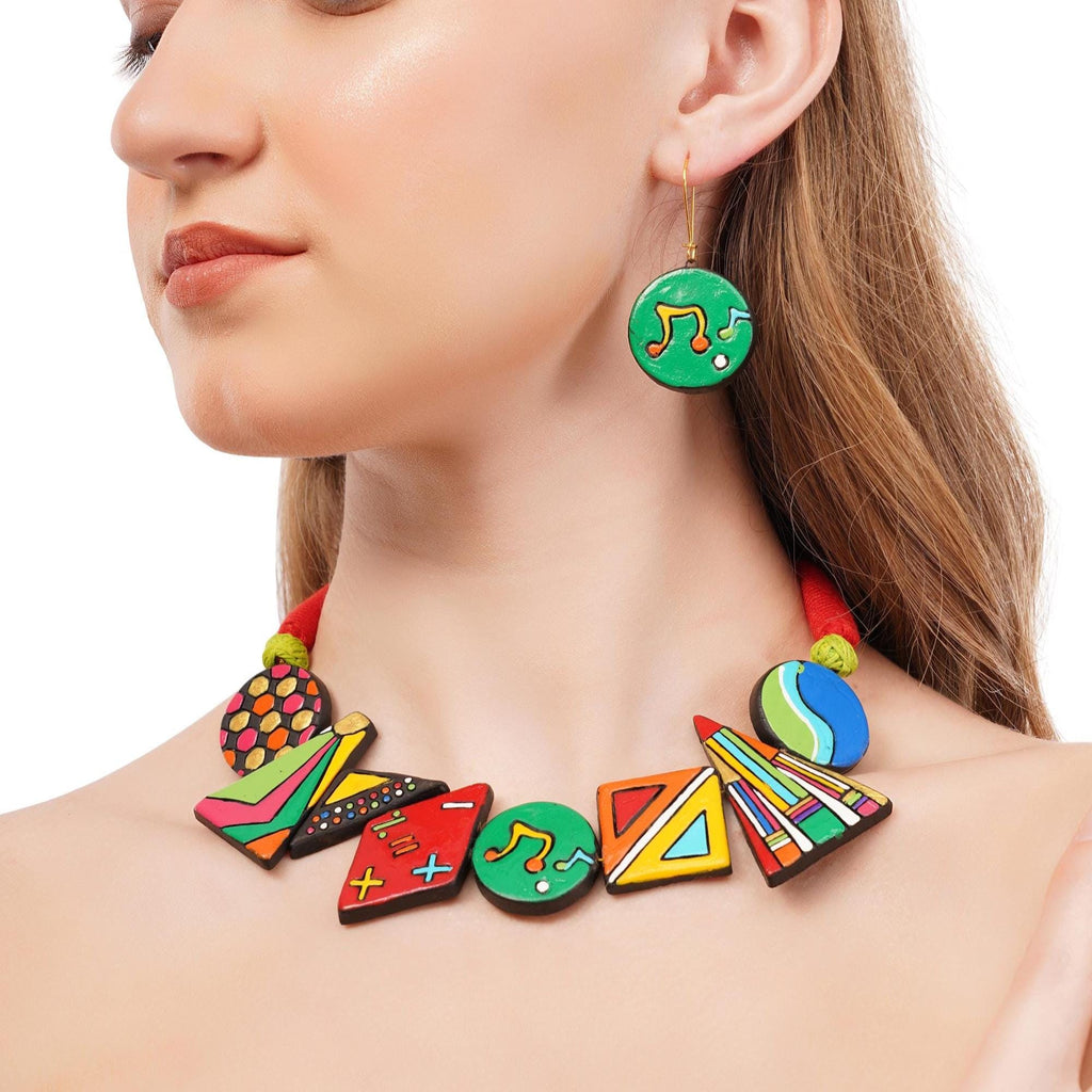 Colorful Clay Music Theme Jewelry Set