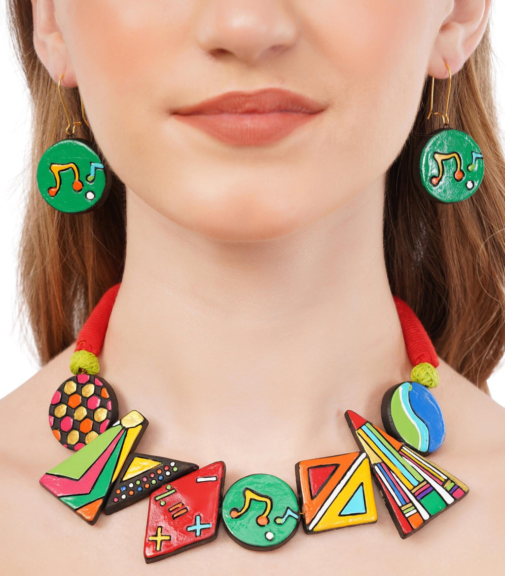 Colorful Clay Music Theme Jewelry Set