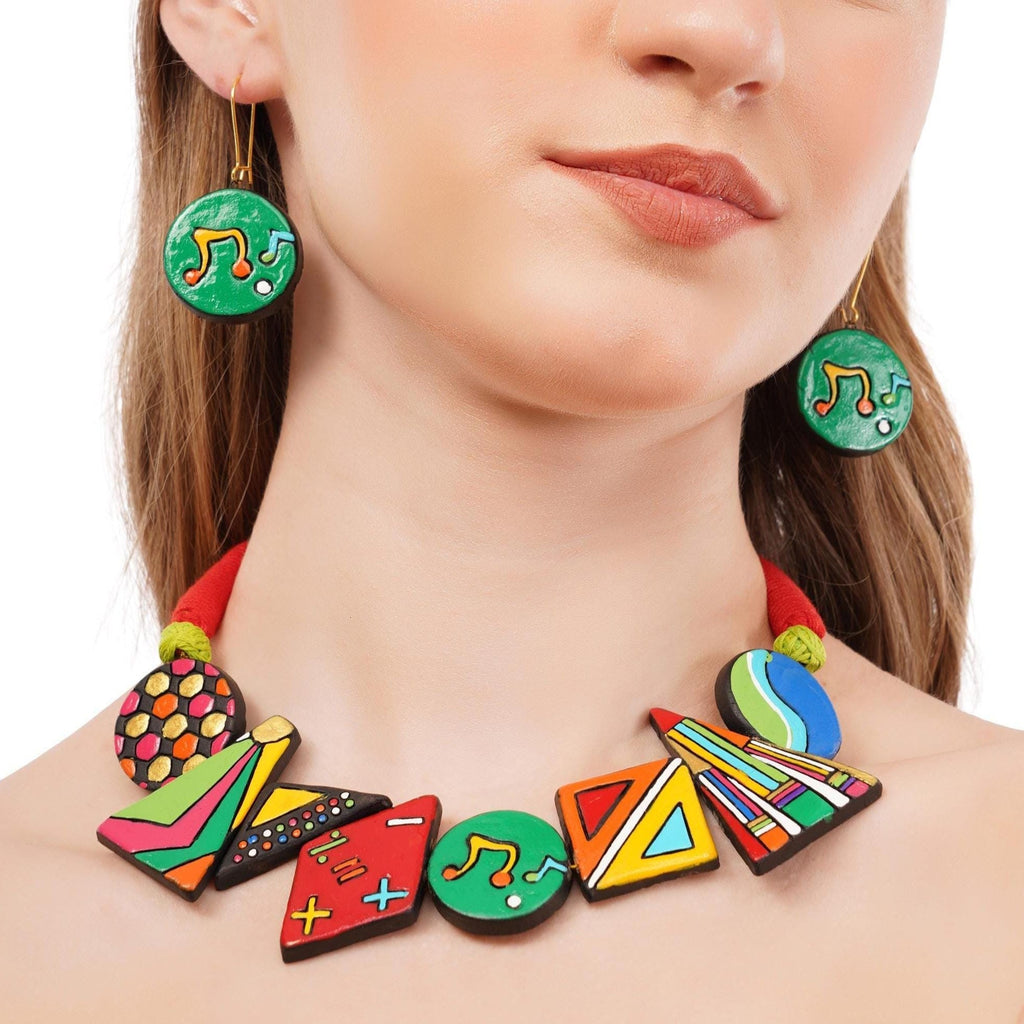 Colorful Clay Music Theme Jewelry Set