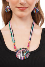 Beachy Boho Clay Necklace & Earrings Set