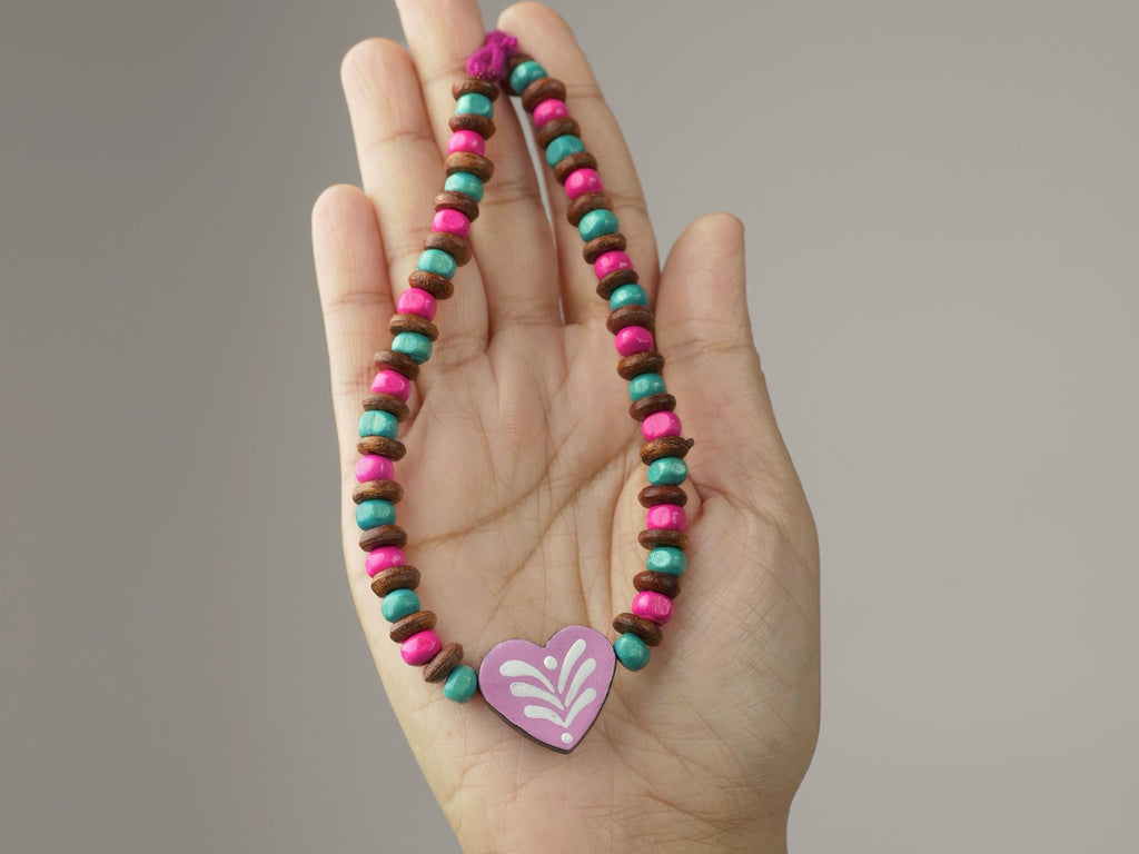 Valentine Wooden Beads And Terracotta Clay Jewelry Set