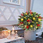 Illuminated Christmas Wreath – For Flower Pots & Decoration