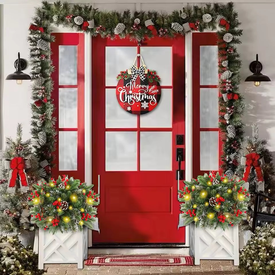 Illuminated Christmas Wreath – For Flower Pots & Decoration