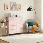 9-Drawer Fabric Dresser Storage Cabinet with Metal Frame
