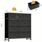 9-Drawer Fabric Dresser Storage Cabinet with Metal Frame