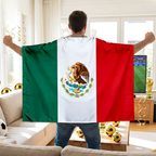 Flag Banner Soccer Cape Mexico Fan Wearable Game Day Large