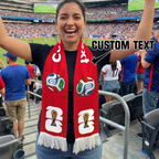 Custom Scarf Mexico Flag Soccer Fan Personalized Text Banner