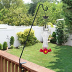 Flowers Glass Hummingbird Feeder With Ant Moat