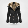 Warm fashionable winter jacket with lining and hood