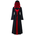 Official Medieval Dress Vampire Witch For Women Lace-up Hooded Cloak Robe