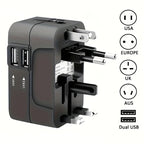 Worldwide Travel Adapter with Dual USB Charging Ports