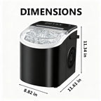 Portable Countertop Ice Maker Machine – Fast Ice Making, 2 Ice Sizes
