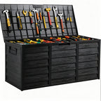 75 Gallon Heavy-Duty Outdoor Deck Box - Waterproof, Lockable