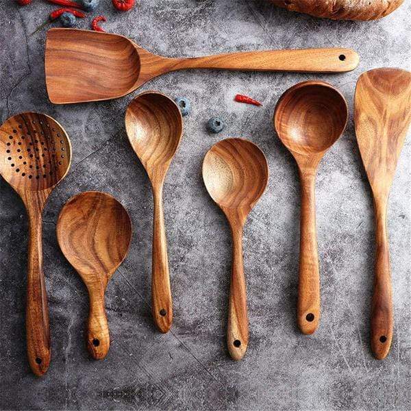 7-Piece Wooden Cooking Utensil Set