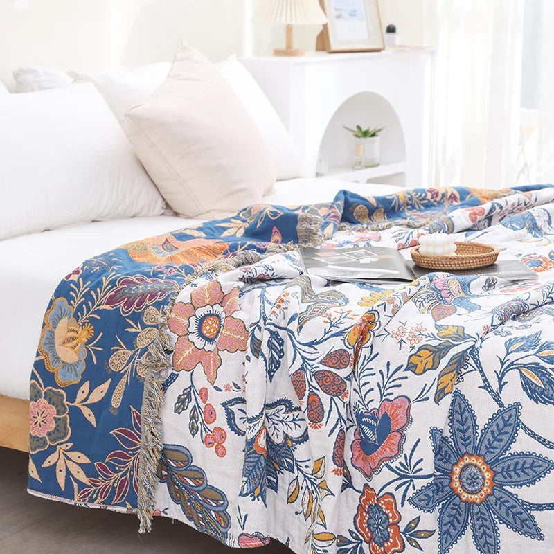 Rustic Boho Patterned Throw Blanket