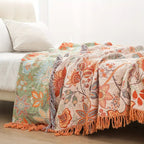 Rustic Bohemian Floral Throw Blanket