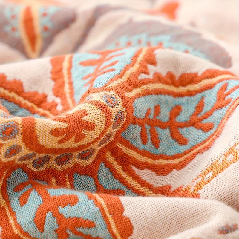 Rustic Bohemian Floral Throw Blanket