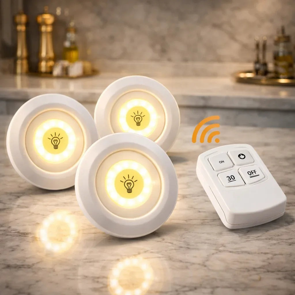 Wireless LED Puck Lights with Remote